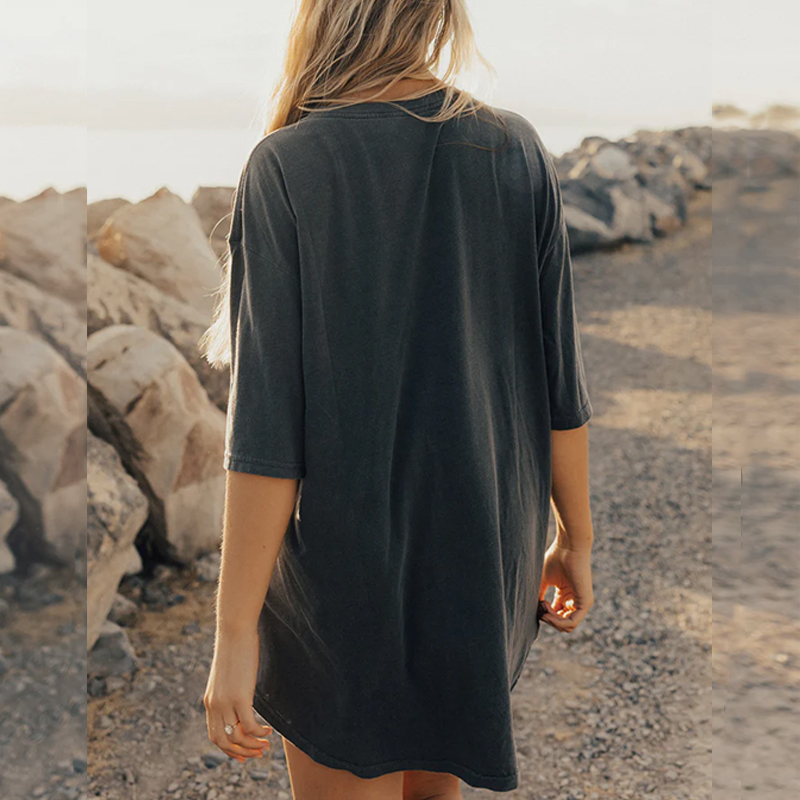 oversized t shirts women at hongfeng come in washed cotton for a soft, stylish feel.